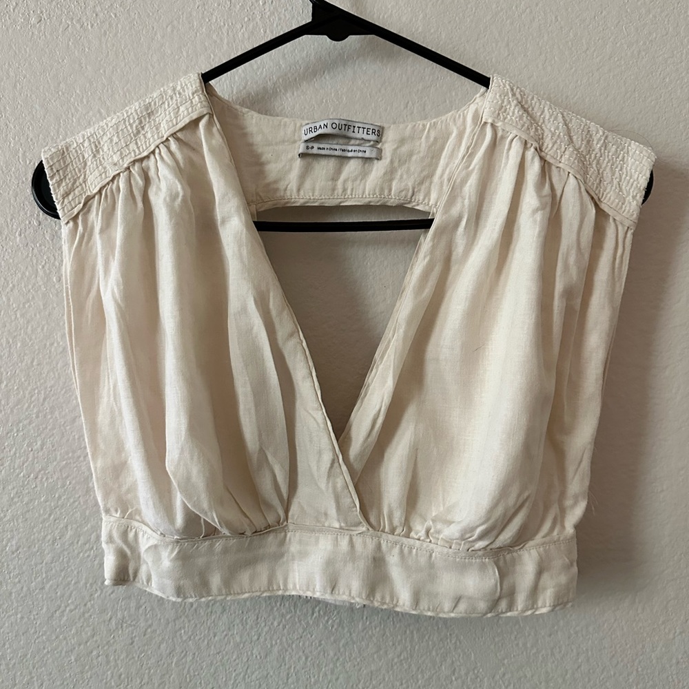 Sheer Eggshell White Crop Top